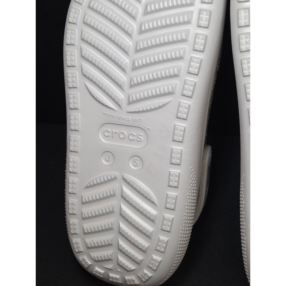 Crocs Classic Glitter Platform Clogs Silver Kids J5 Jibbitz Charms 207834 - Picture 8 of 8